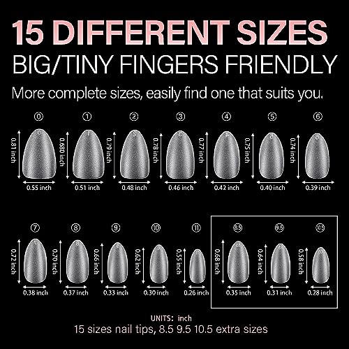 24 Pcs Almond Tip Acrylic Press-On Nails Set for Effortless Manicure - Image 6