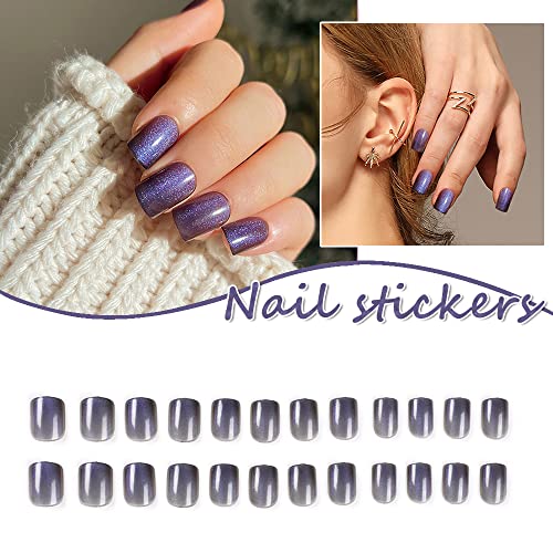 24-Piece Amethyst Acrylic Nail Set with Various Sizes for Stunning Manicures - Image 4