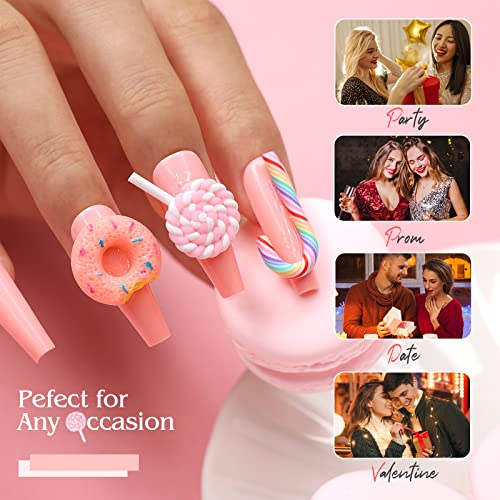 Anime-themed nails with acrylic design. - Image 6