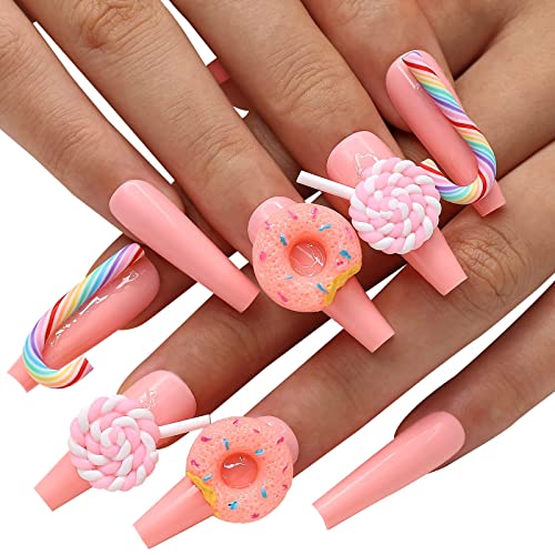 Anime-themed nails with acrylic design.