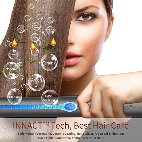 Argan Oil Infused Ceramic Hair Straightener 1 Inch Plates - Image 4