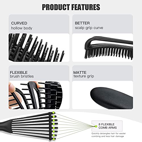 Artnaturals 2-Piece Detangling Brush Set for All Hair Types Easy Grip - Image 4