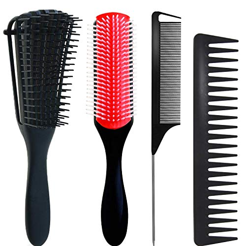 Artnaturals 2-Piece Detangling Brush Set for All Hair Types Easy Grip