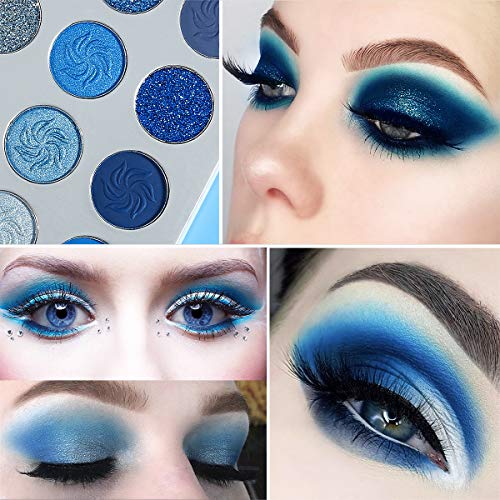 Asian Eyeshadow Palette Blue Shimmer 8 Color Blend - Image 7