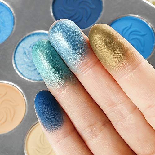 Asian Eyeshadow Palette Blue Shimmer 8 Color Blend - Image 5