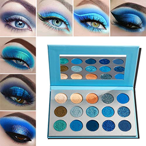 Asian Eyeshadow Palette Blue Shimmer 8 Color Blend - Image 8