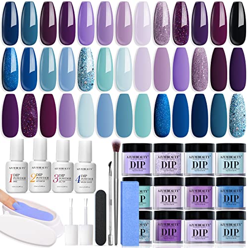 Azure Beauty Gel Nail Polish Starter Kit with 12 Professional Colors for At-Home Manicures
