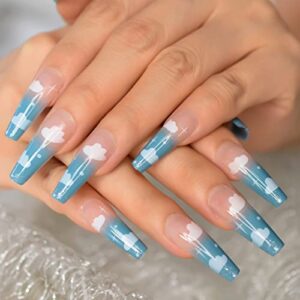 Baby Blue Ombre Acrylic Nails
