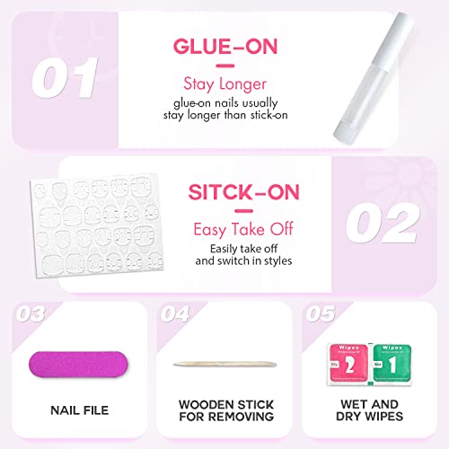 Baby Blue Square Acrylic Nails - Durable, Stylish, 24 Pcs, Nail Art, Extensions - Image 3