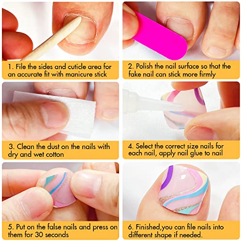 Kids' Cute Acrylic Nail Art Set - Baby Girl Durable 24 Piece Collection - Image 6