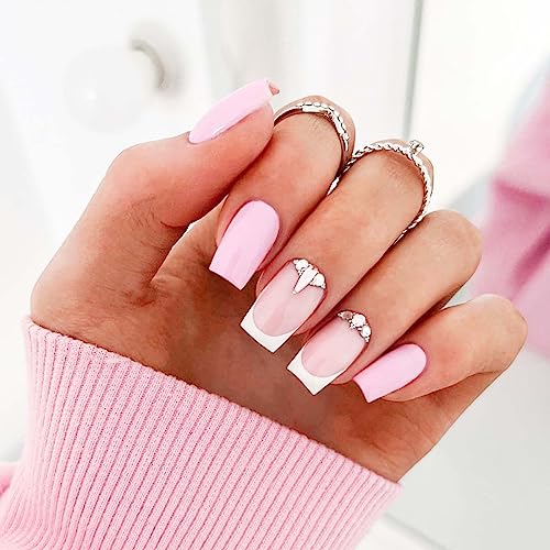 Baby Pink Acrylic Nail Designs Set for Chic Manicures - 24 Piece