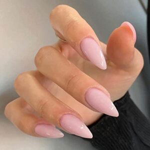 Long Baby Pink Acrylic Nails Set for Fashionable and Durable Nail Art