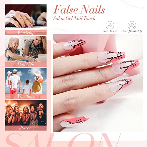 24pc Baby Pink Coffin Acrylic Nails Set for a Stylish Manicure - Image 5