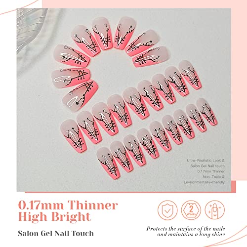 24pc Baby Pink Coffin Acrylic Nails Set for a Stylish Manicure - Image 2