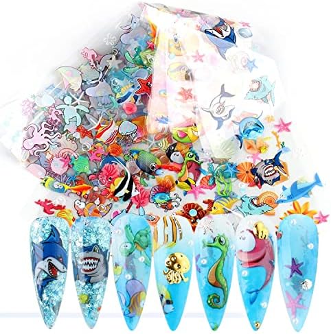 Baby Shark Nail Art Sticker Set for Kids - Fun Colorful Designs