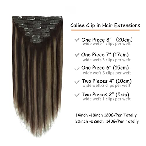 Balayage Brown to Blonde Ombre 18 Inch Clip-In Human Hair Extensions - Image 2