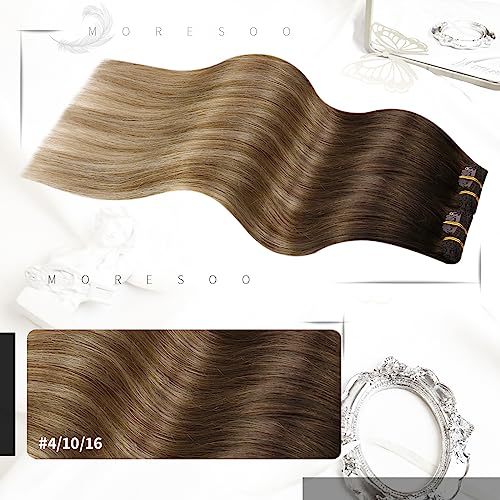 Balayage Remy Human Hair Extensions 20 Inch Clip-In Natural Feel - Image 2