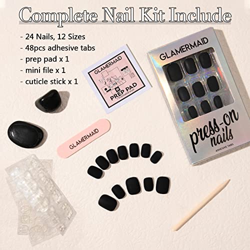 Sleek Black Acrylic Nails for Stylish Nail Art and Fashionable Wear - Image 5