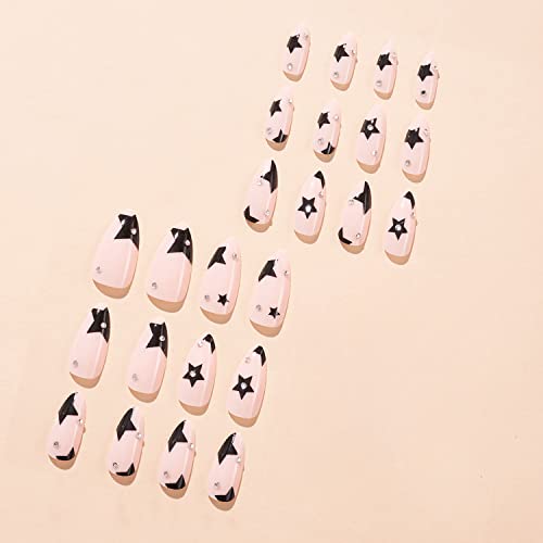 Black Almond Acrylic Nails - Image 5