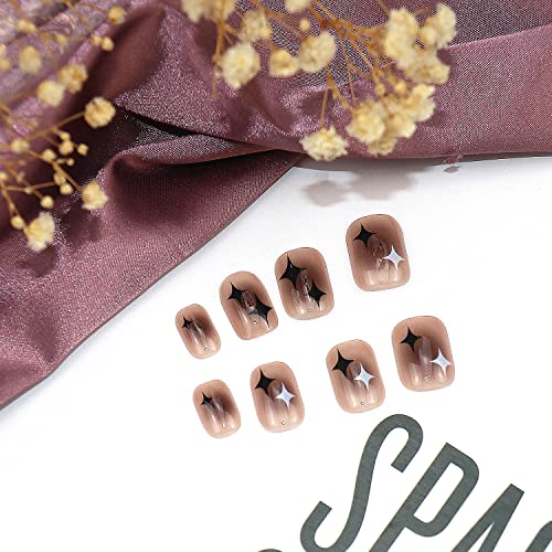 Stylish Black and Brown Acrylic Nails Set 24 Piece Manicure Kit - Image 5