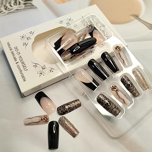 Black Gold Acrylic Nail Design Kit 240 pcs for Stunning Nail Art - Image 4