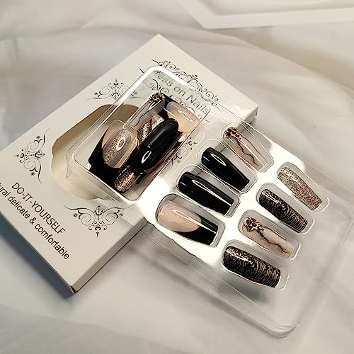 Black Gold Acrylic Nail Design Kit 240 pcs for Stunning Nail Art - Image 3