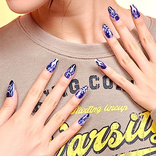 Chic Black and Purple Acrylic Nail Design Set for Stylish Nail Art Enthusiasts - Image 4