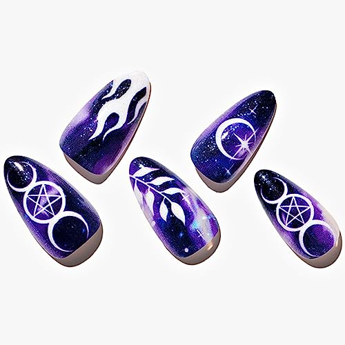 Chic Black and Purple Acrylic Nail Design Set for Stylish Nail Art Enthusiasts