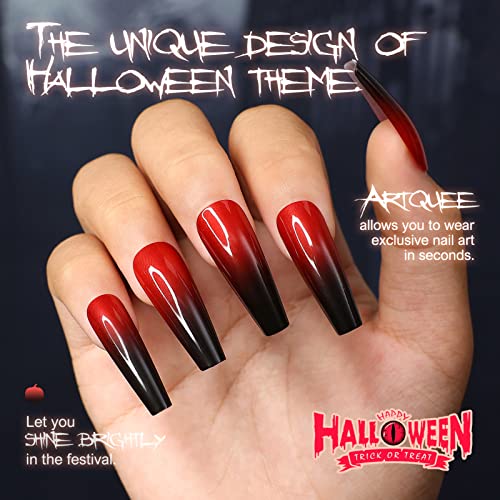Black and red acrylic nails ? stylish and trendy. - Image 2
