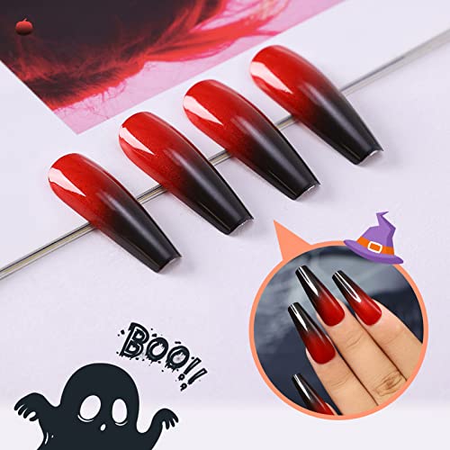 Black and red acrylic nails ? stylish and trendy. - Image 5