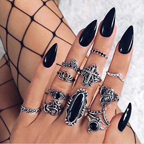 Black and red stick-on nails.