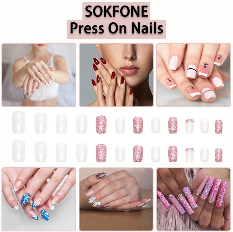 120 Piece Black and Silver Acrylic Nail Set - Stylish Durable Nail Art Kit - Image 7