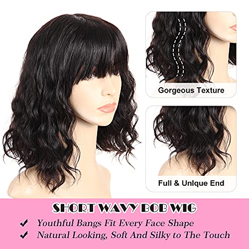 22 Inch Black and White Human Hair Wig for Women Natural Look - Image 2