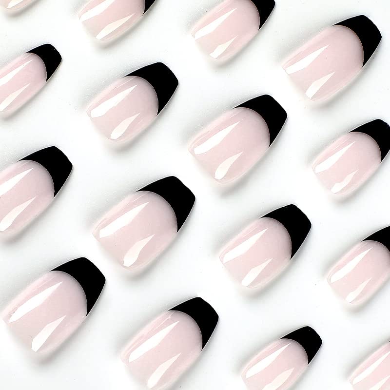 24 Count Black Ballerina Acrylic Nails Full Set - Image 3