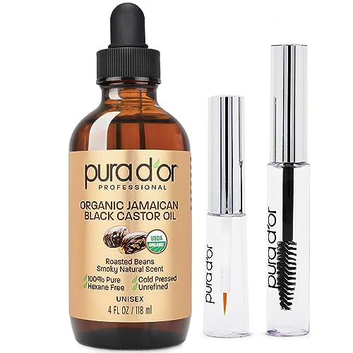 Black Castor Oil 8 oz Bottle - Gentle Formula with Eye Irritation Caution