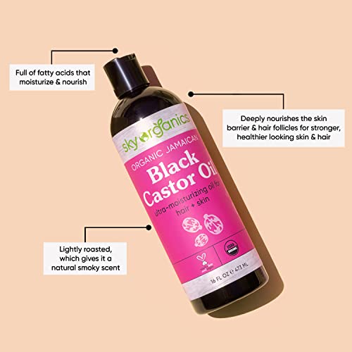 Black Castor Oil for Hair Regrowth Natural Treatment 4 oz Size for Thinning Hair - Image 2