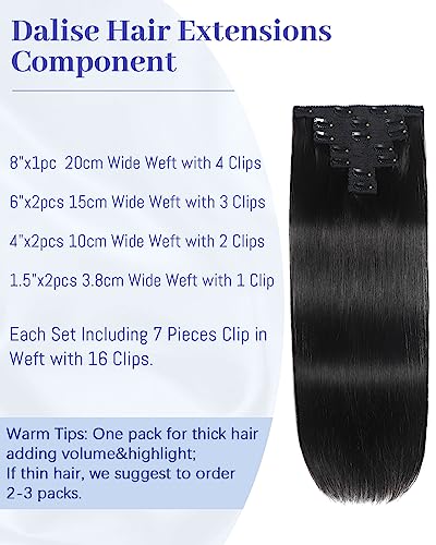 Black Clip In Human Hair Extension - Image 2
