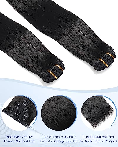 Black Clip In Human Hair Extension - Image 4