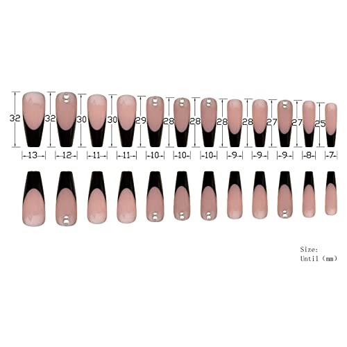 Black Coffin Acrylic Nails - Image 4