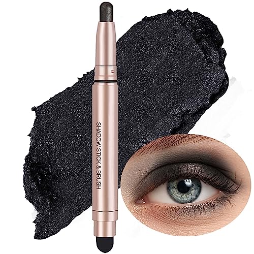 Black Cream Eyeshadow - Long-lasting, Smooth Application, 0.2 oz Container