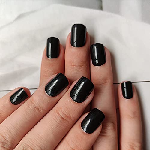 Black Dress Matching Acrylic Nails