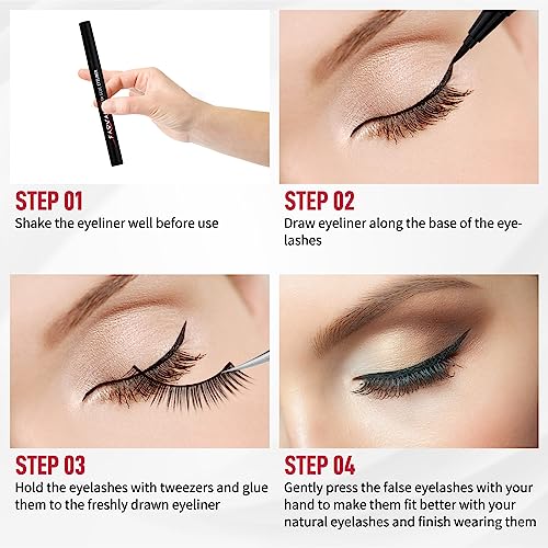 Black Eyeliner Adhesive Pen for Simple Application 0.5ml Long-Lasting Formula - Image 7
