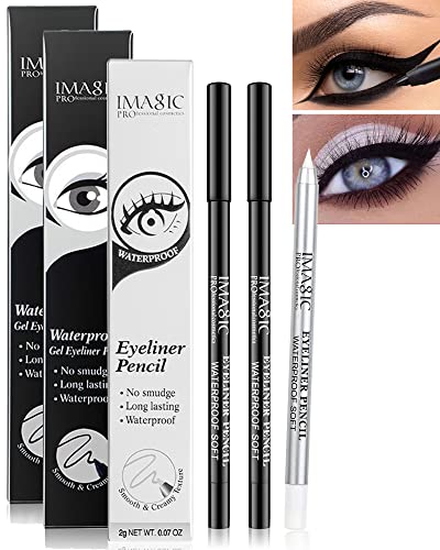 Waterproof Black Eyeliner and Eyeshadow Duo, 0.12 oz, for Long-Lasting Eye Makeup