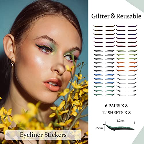 Black Eyeliner Stickers for Quick and Simple Makeup Application - 20 Stickers Pack - Image 6