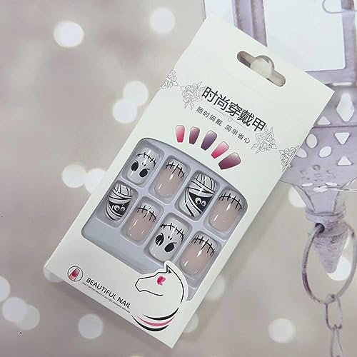 Black French Acrylic Nails - 24 Piece Durable & Stylish Press-On Tip Set - Image 7