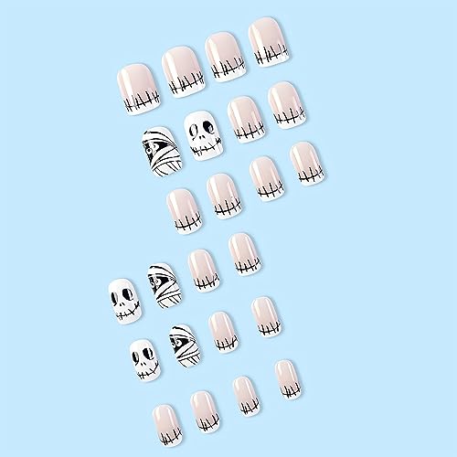 Black French Acrylic Nails - 24 Piece Durable & Stylish Press-On Tip Set - Image 2