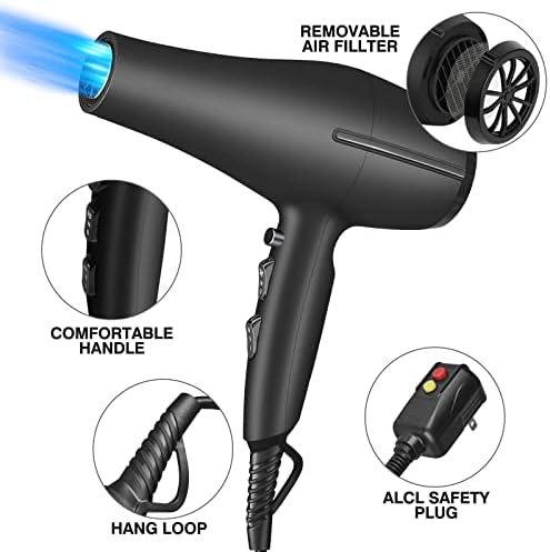 1800W Professional Blow Dryer with Multiple Heat Settings Black Friday Deal - Image 4