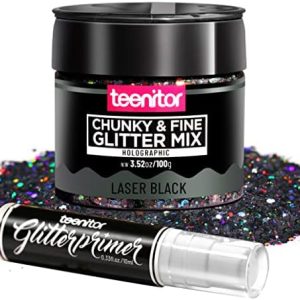 Black Glitter Hair Spray: Adds sparkle to hair.
