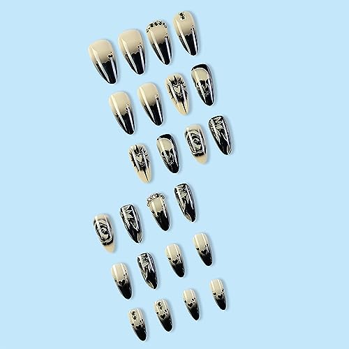 Long Black Halloween Acrylic Nails with Spooky Design for Festive Nail Art - Image 3