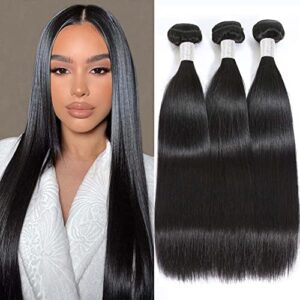 Black human hair bundles for sale.